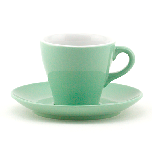 Cappuccino cup 6 oz green tulip shape
