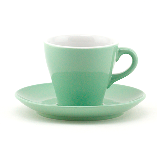 Verona Black Rimmed Latte Cup and Saucer - 11.8oz