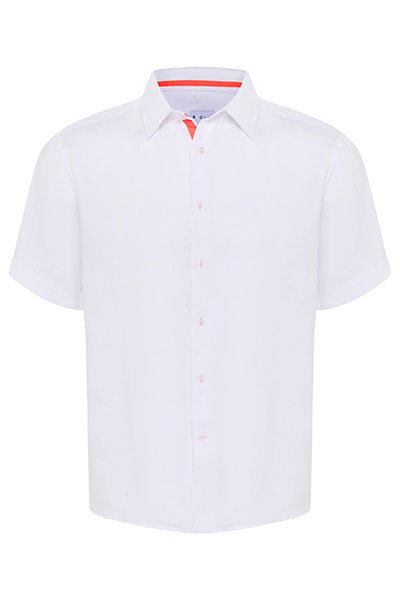 white linen button down shirt