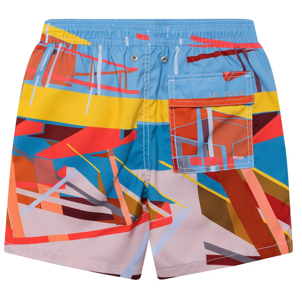 Miami Beach Tower 4 Boys' Graphic Short Swimming Trunks