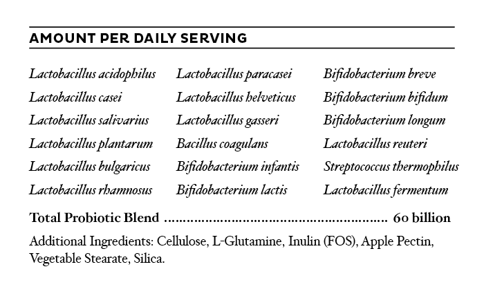 BePure Gut Renew Probiotic Ingredient List