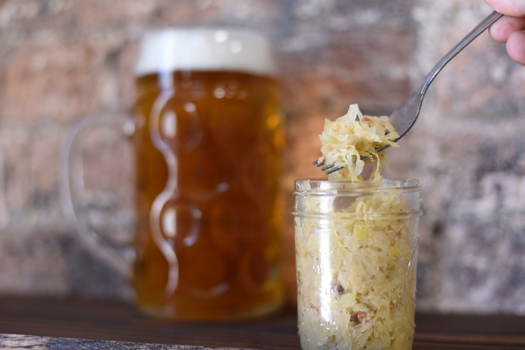 homemade sauerkraut for good gut health