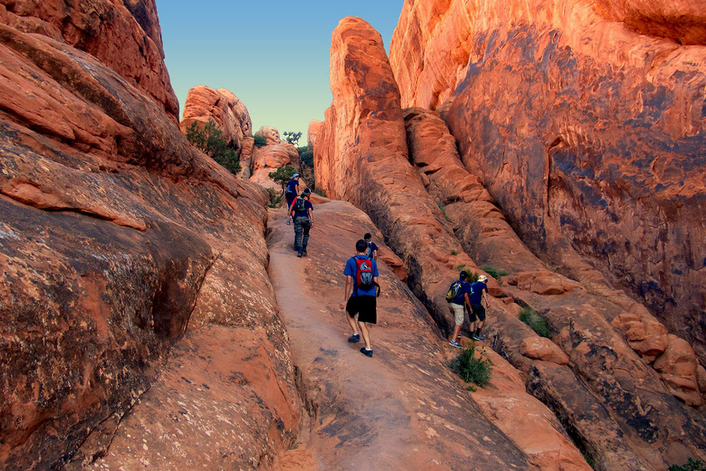 Hikers on Devils Garden Trail