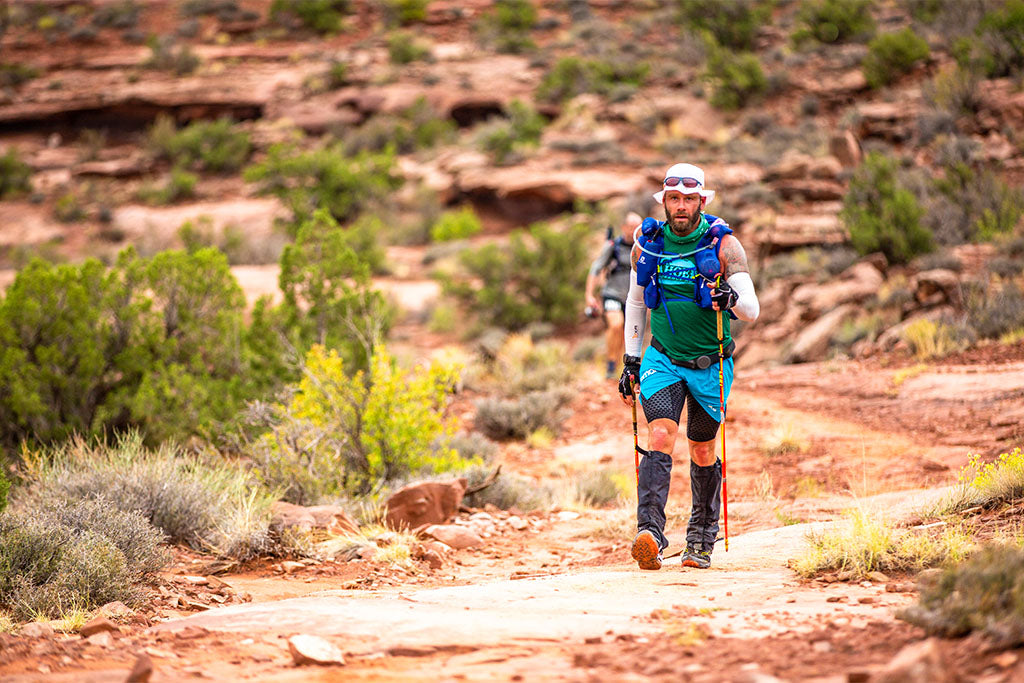 Trail runner Helgi Olafson on Moab 240 ultra-marathon trail.