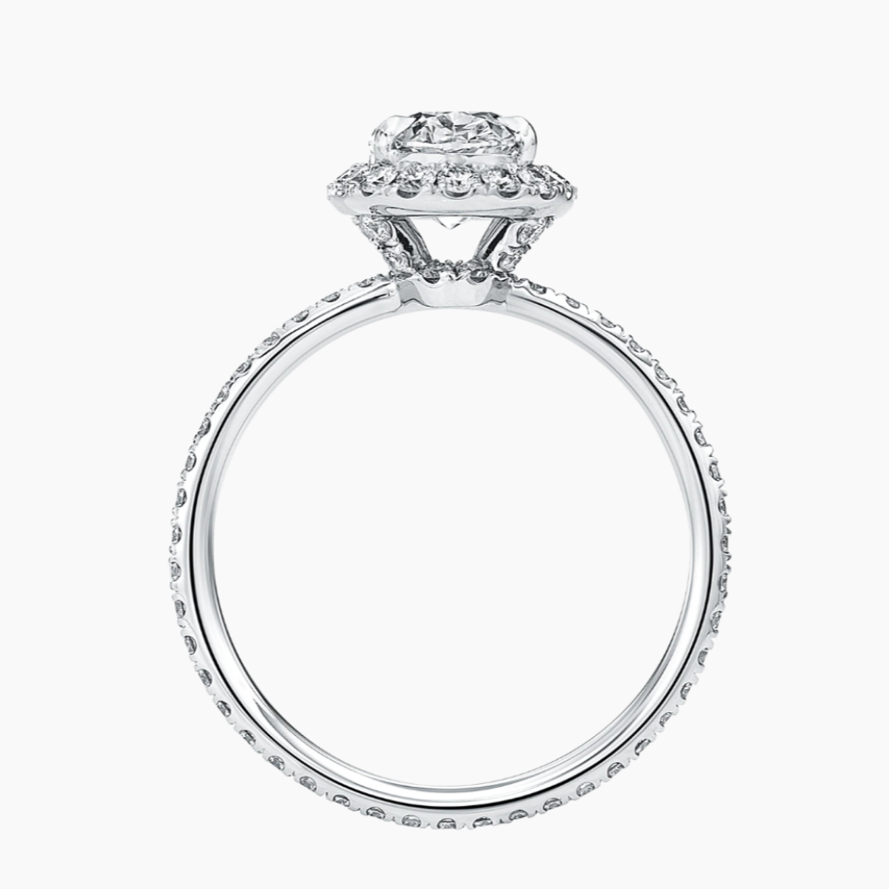 Custom Oval-Shaped Diamond Micropav  Engagement Ring