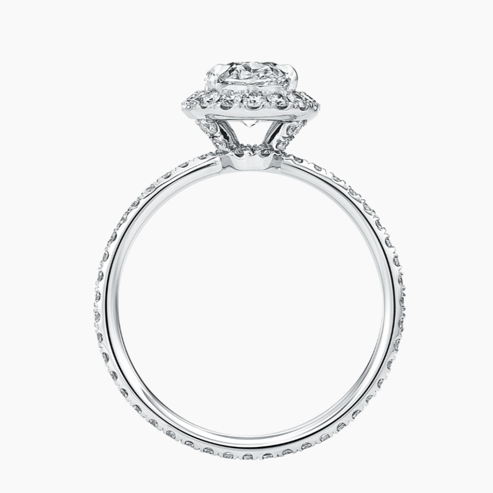 Custom Oval-Shaped Diamond Micropav  Engagement Ring Option 2