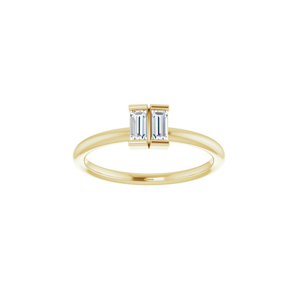 Twin Baguette Diamond Side-by-Side Ring