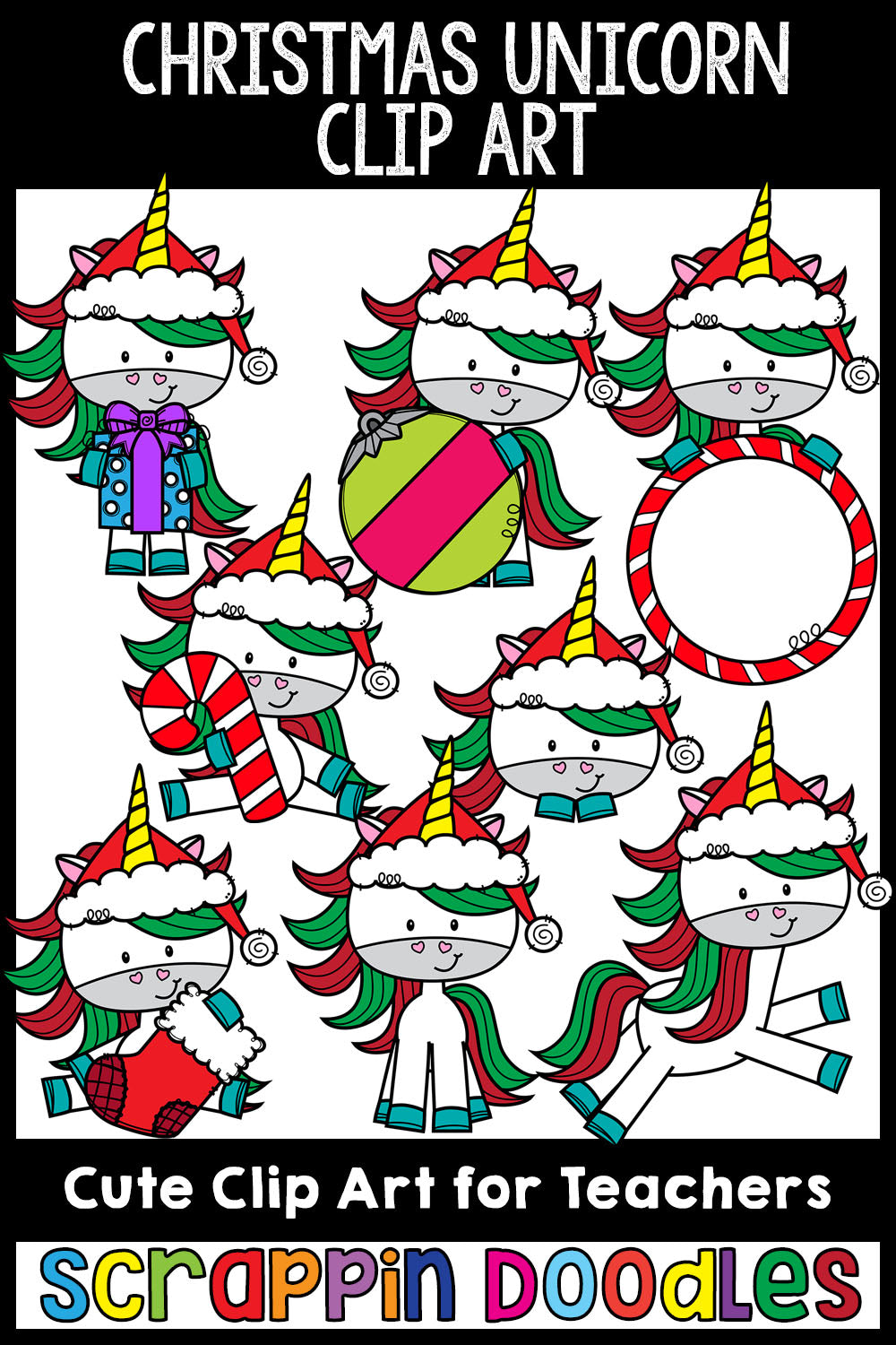 Download Scrappin Doodles Christmas Unicorn Clip Art