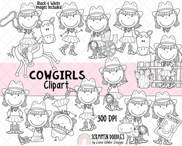 Cowgirl ClipArt - Cowgirls - Western ClipArt - Wild West Clipart - Southwest ClipArt - CowGirl Riding Horse ClipArt - Wanted Poster