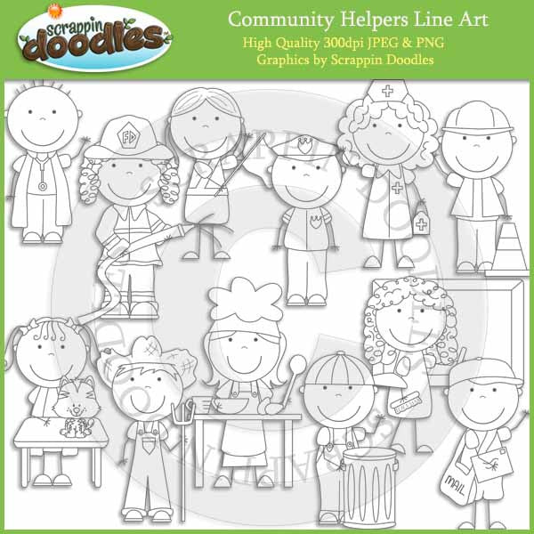 community helpers preschool clipart border