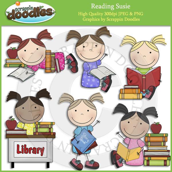 Reading Tommy & Susie Clip Art – Scrappin Doodles