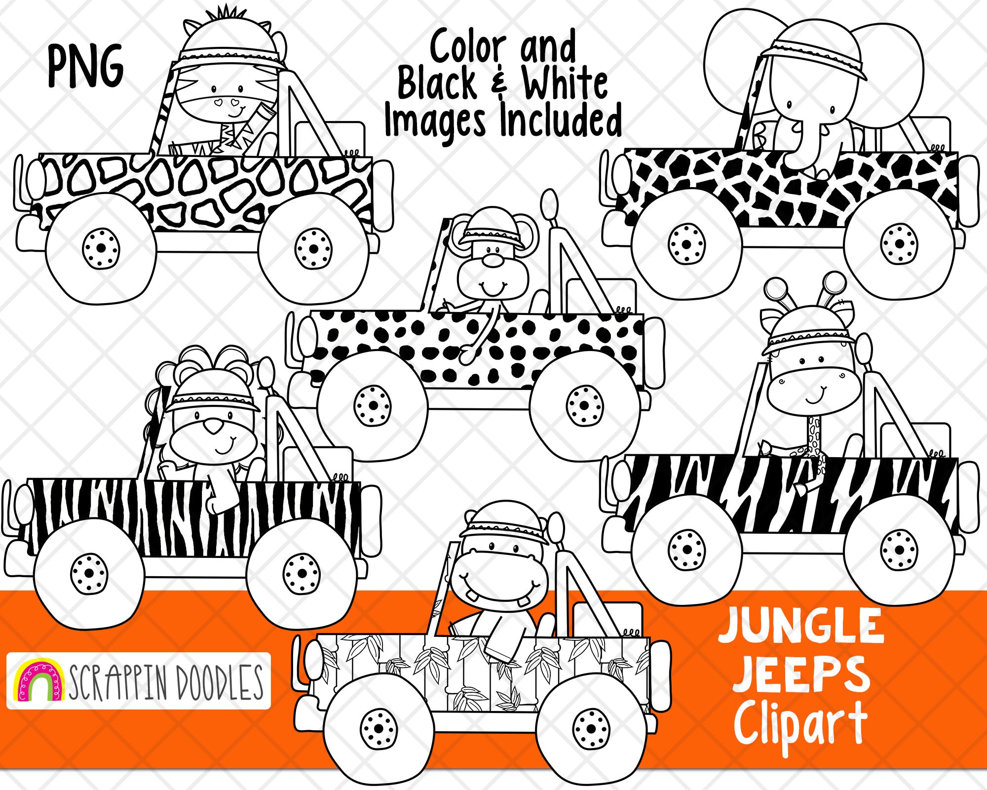 jungle black and white clipart