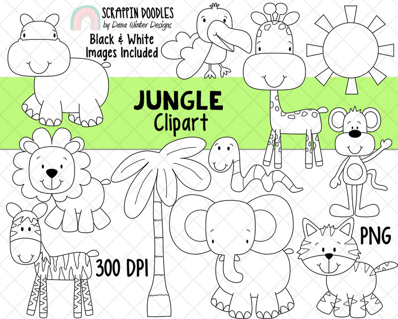 animals clipart images black and white rooms