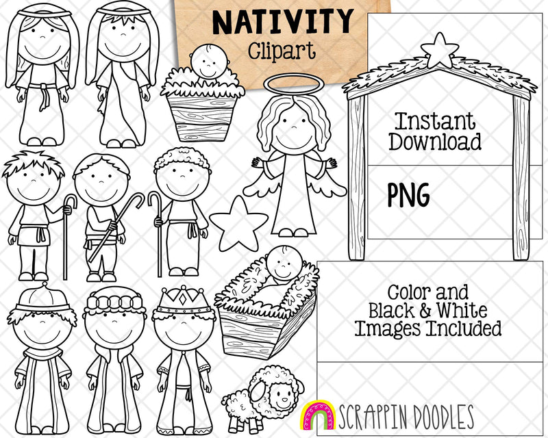 childrens nativity clipart