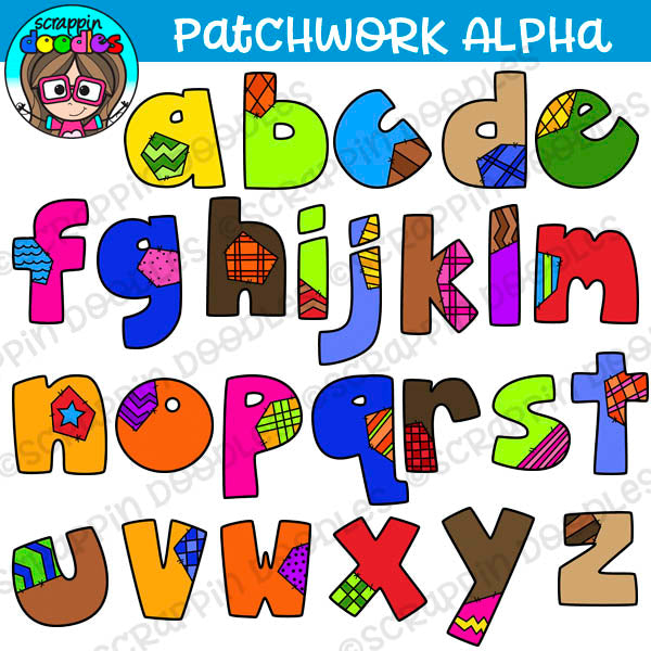 Patchwork Lower Case Alphabet Clipart – Scrappin Doodles