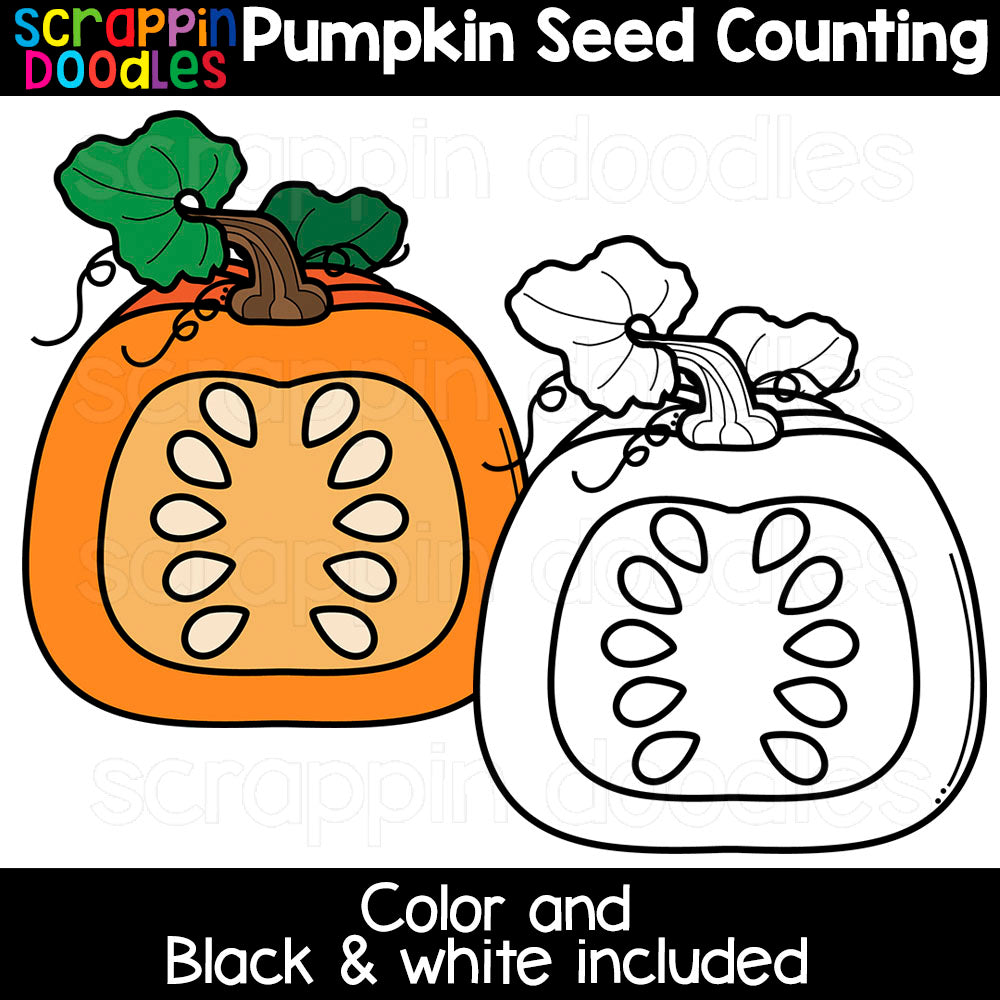 Scrappin Doodles Counting Pumpkin Seeds Clipart