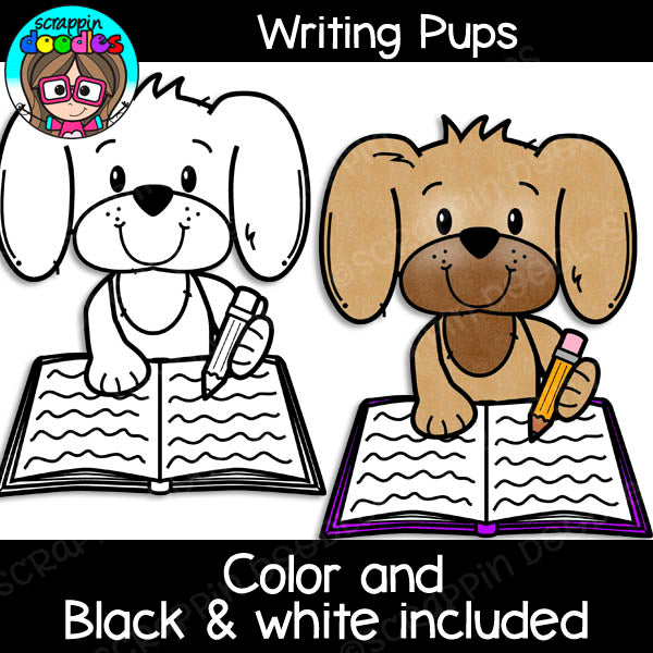 puppies clipart black and white