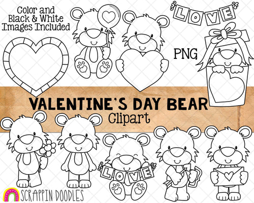 Valentine's Day Doodle Clip Art - Valentine Bullet Journal