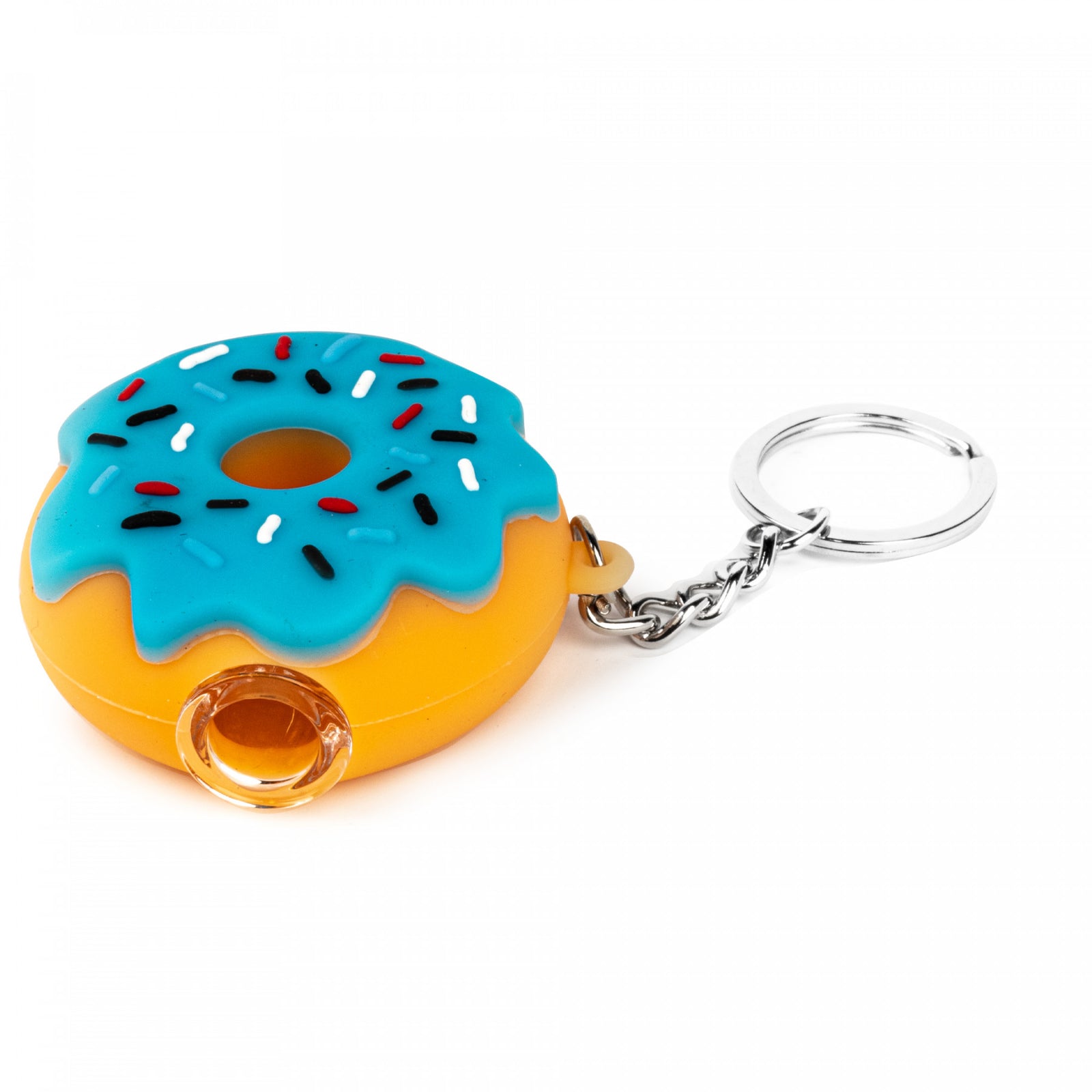 Lit Silicone Donut Hand Pipe on Keychain - BC Smoke Shop