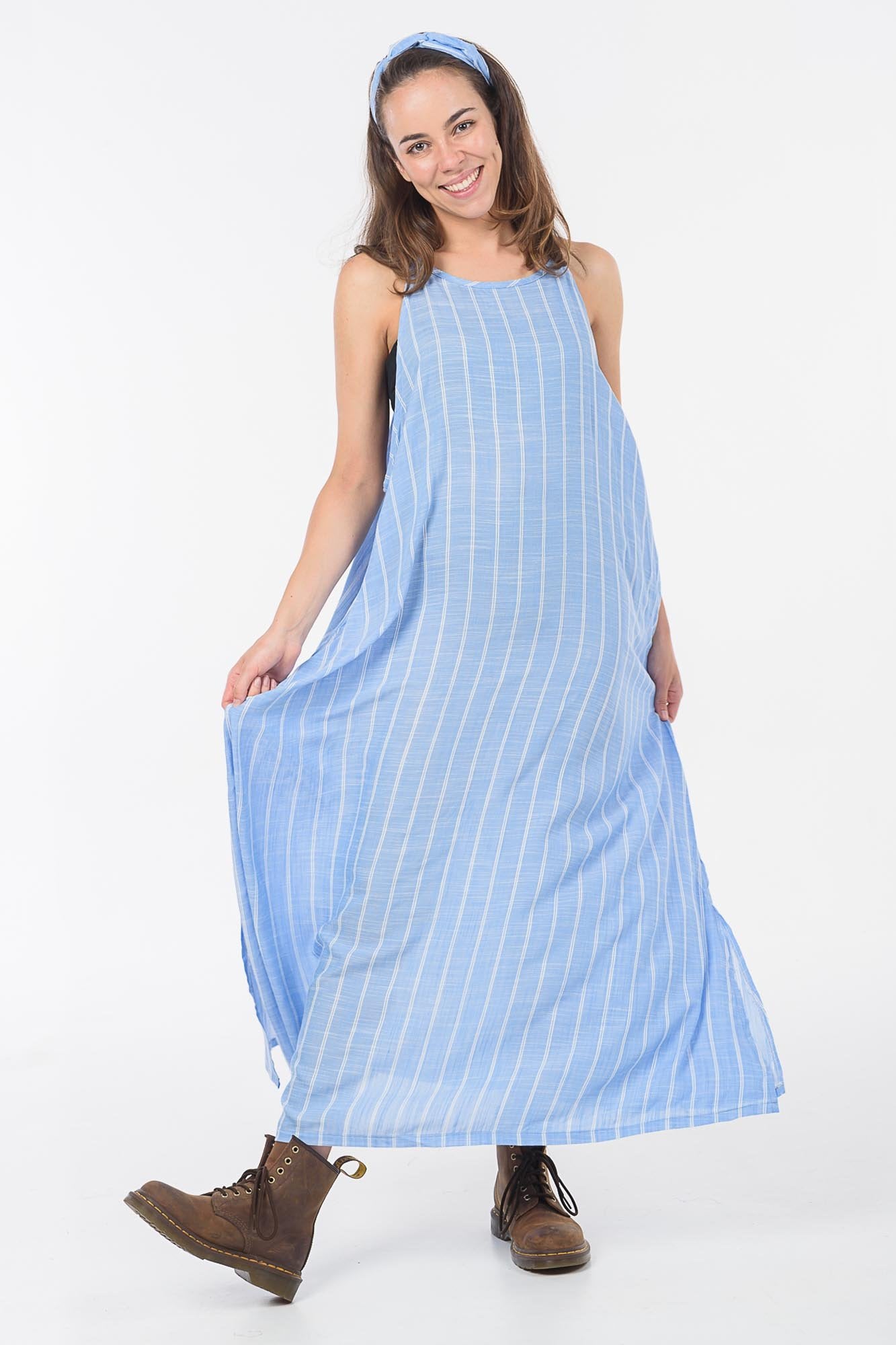 zara blue and white maxi dress