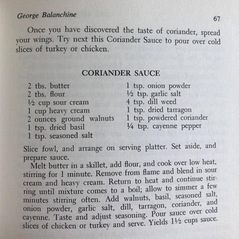 the ballet cook book george balanchine