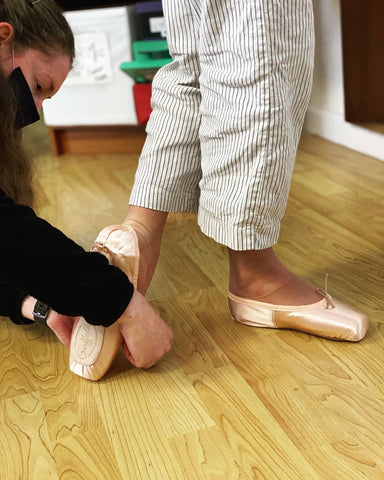 Pointe shoe fitting at SF Dance Gear