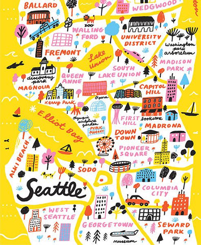 Seattle map - image via Pinterest