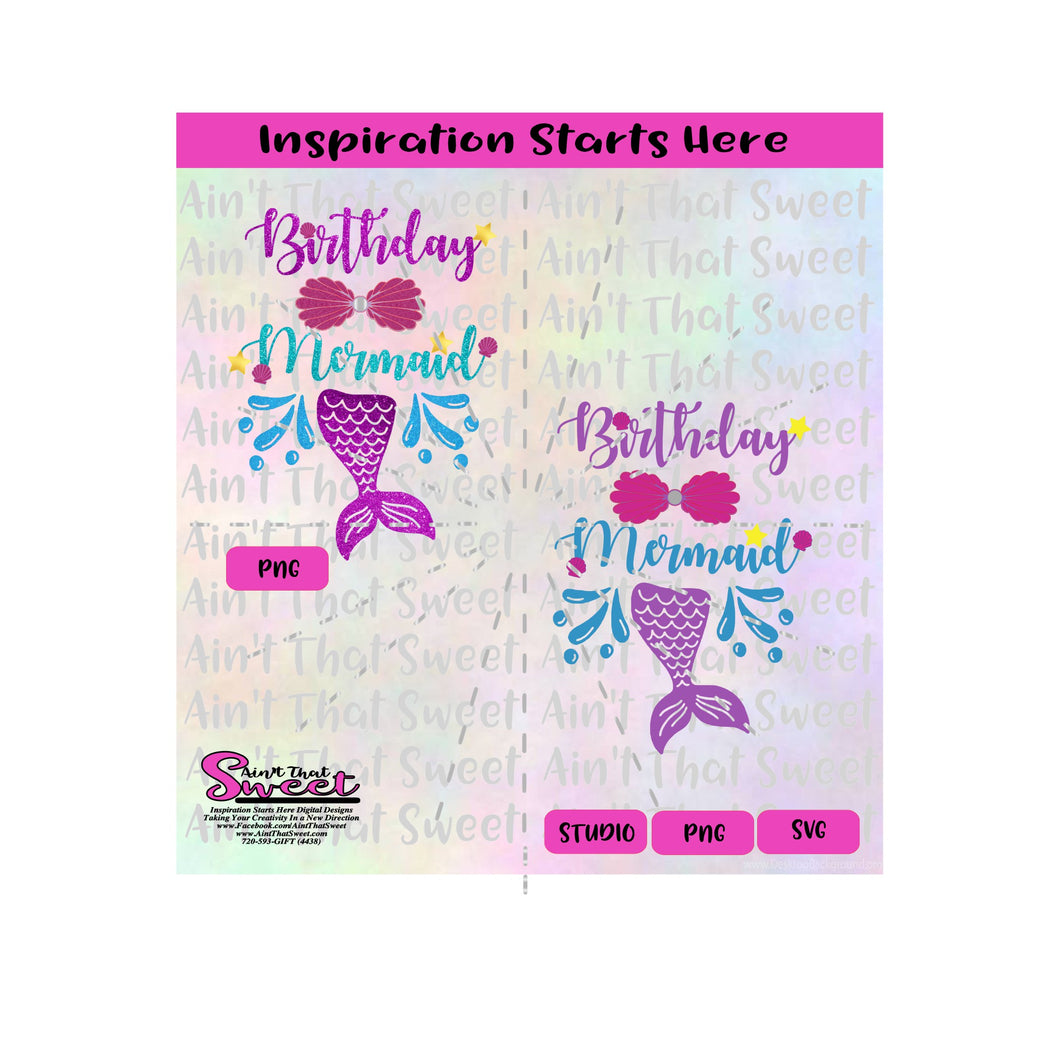 Download Birthday Mermaid Tail Stars Water Splash Transparent Png Svg Ain T That Sweet