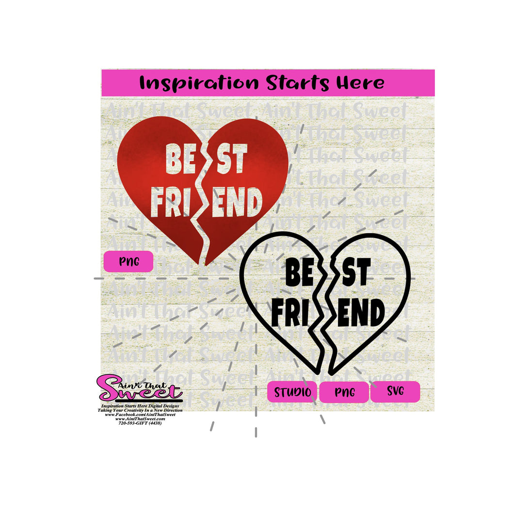 Download Split Heart Best Friend Two Shirt Design Transparent Png Svg Ain T That Sweet