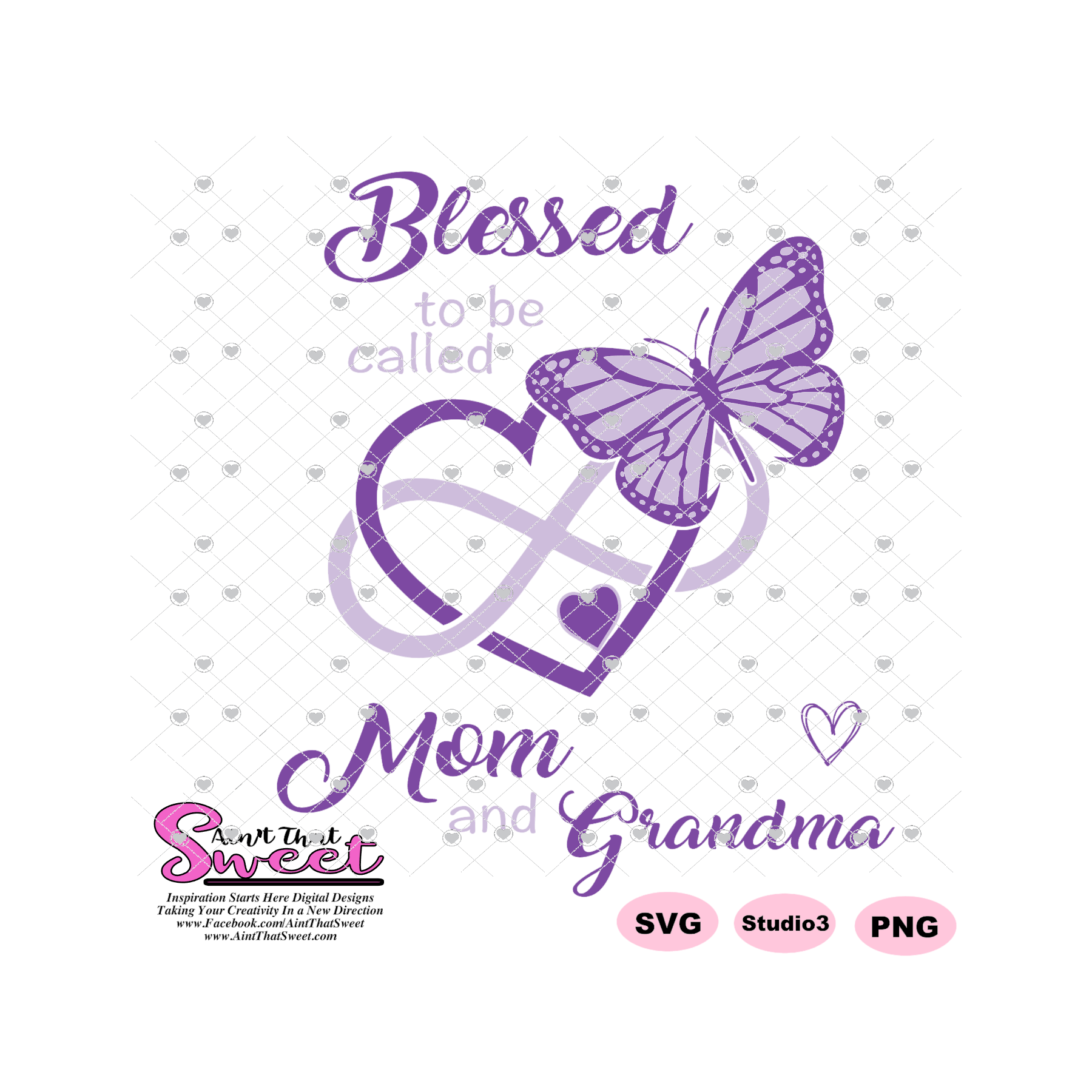 Blessed To Be Called Mom And Grandma With Heart Infinity And Butterfl