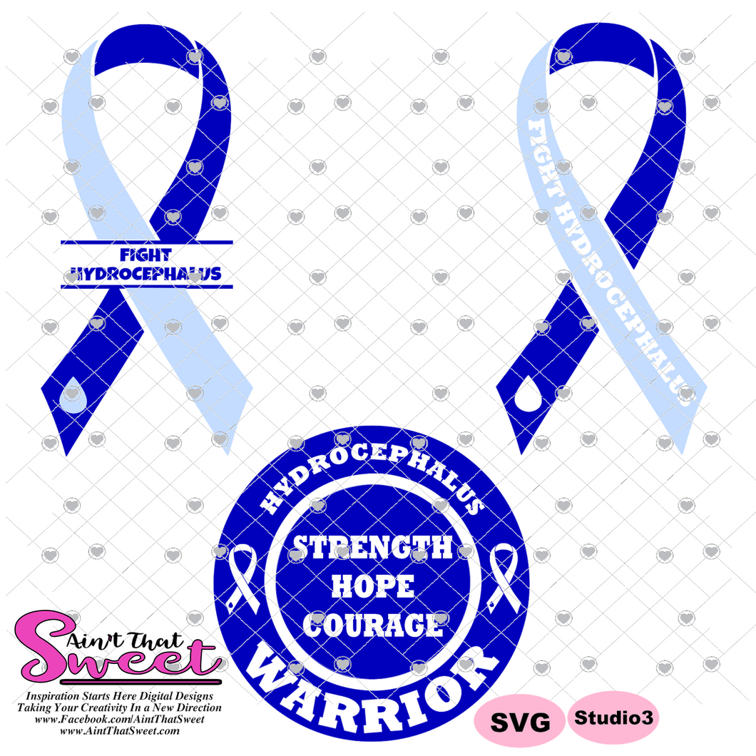 Hydrocephalus Fight Ribbons Warrior Strength Hope Courage Transparen Aint That Sweet 0899