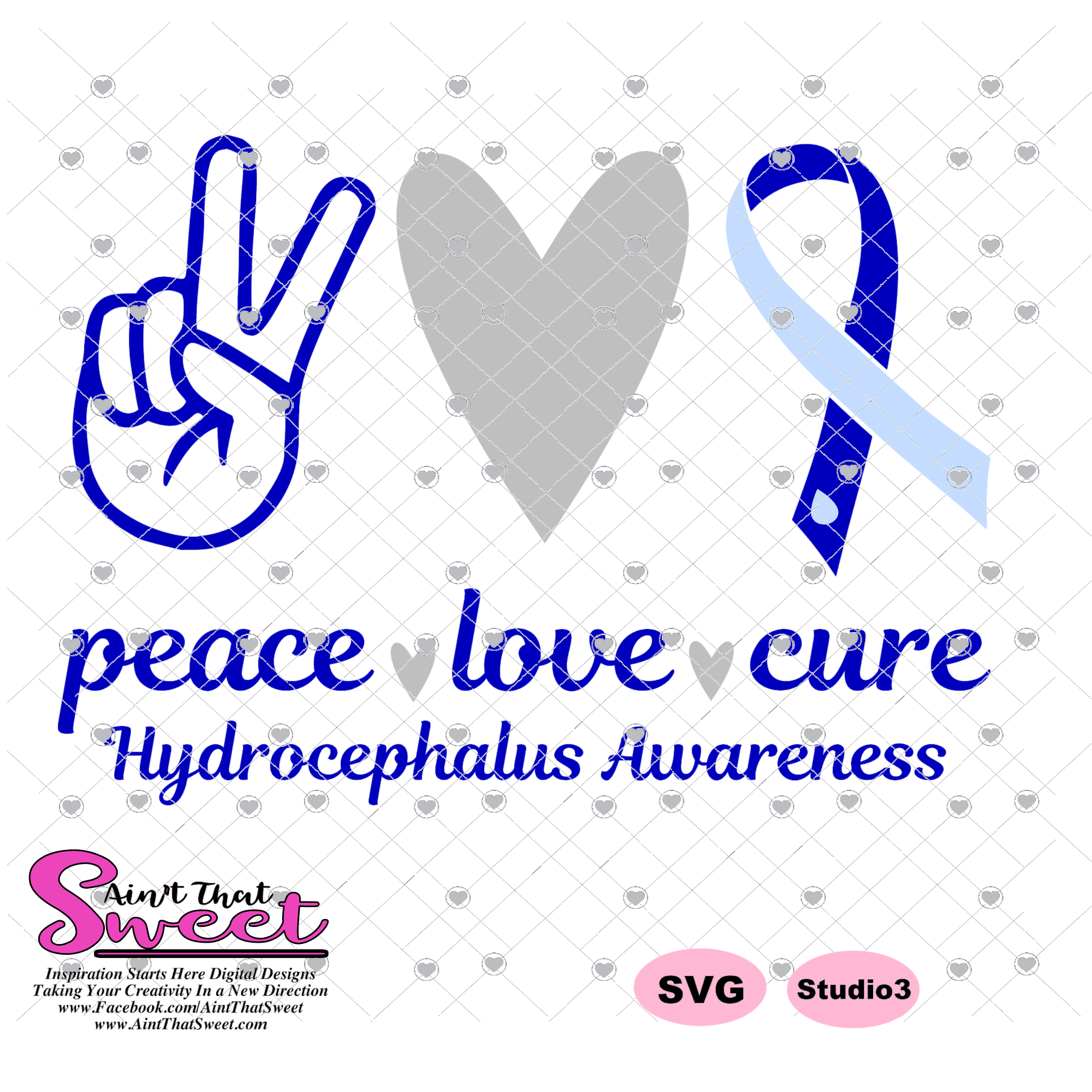 Download Hydrocephalus Awareness-Peace Love Cure - Transparent PNG ...