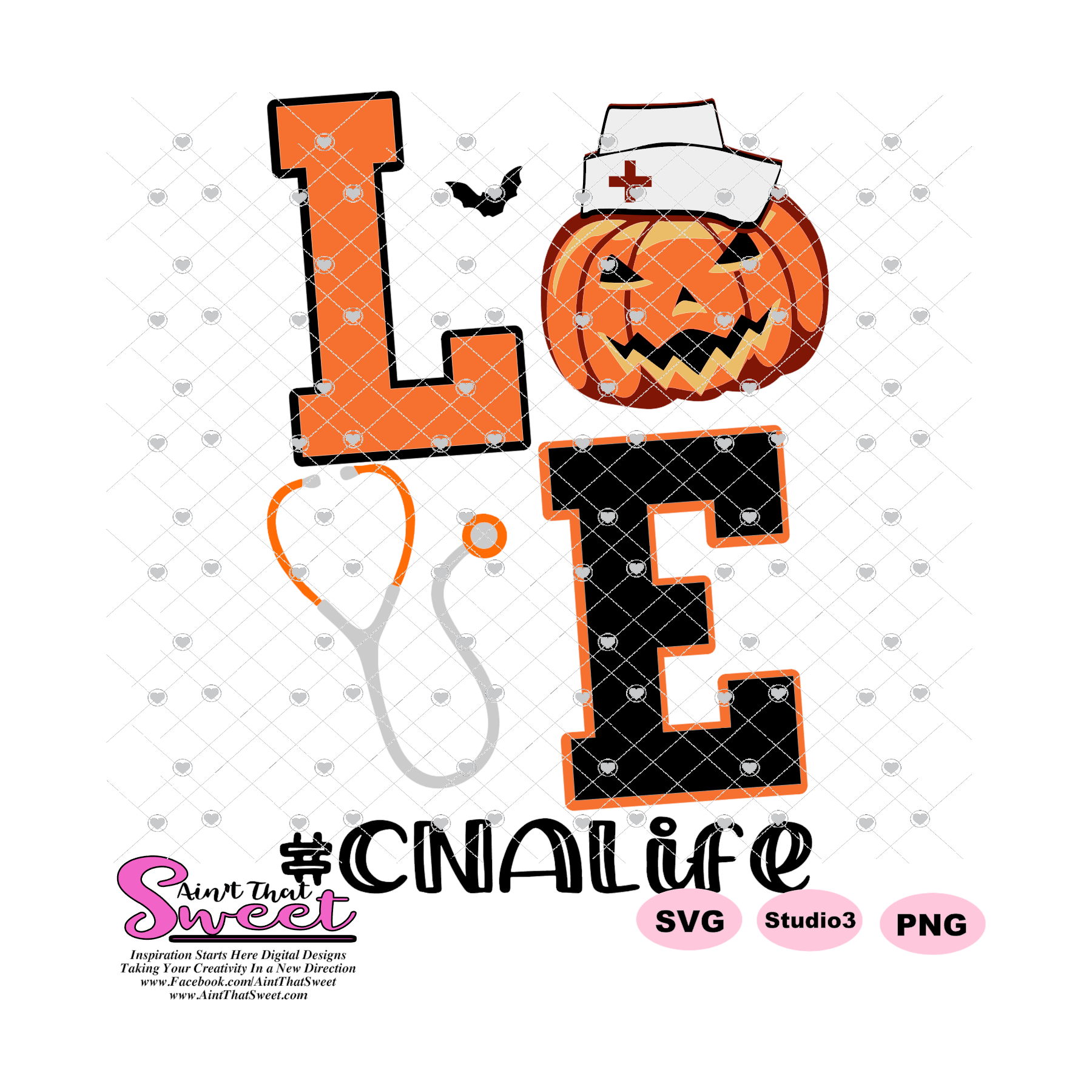 Download Love CNA Life Pumpkin Stethoscope, #CNALife - Transparent ...