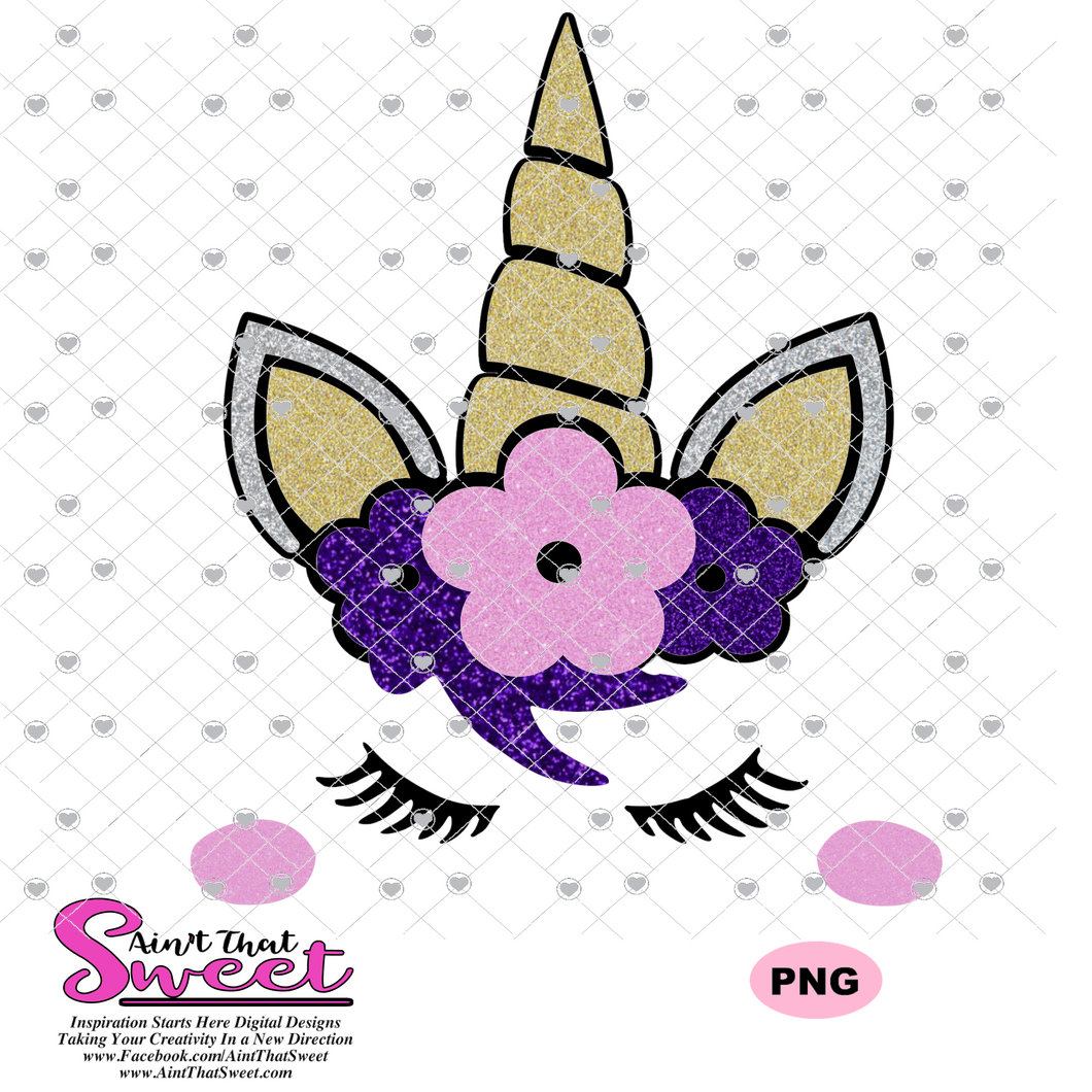 Download Unicorn with Bangs and Flowers - Transparent PNG, SVG ...