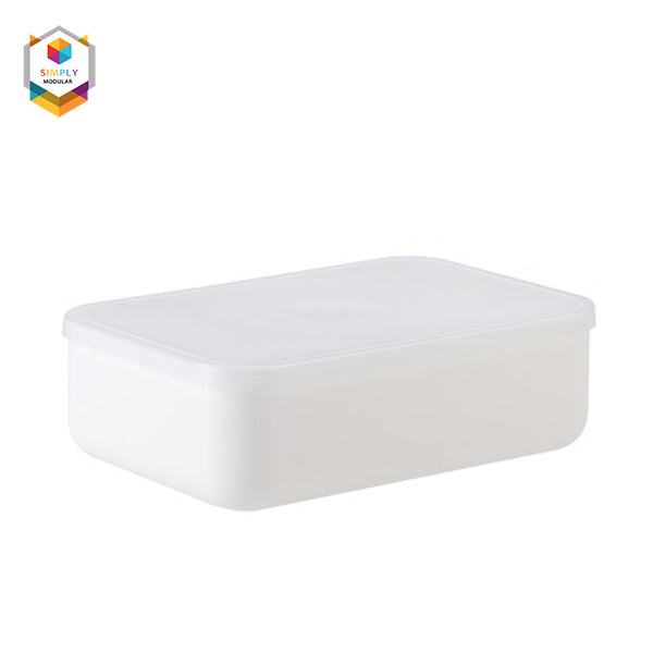 Tishita Storage Box with Handles, Large Kitchen Accessories Storage, Kitchen Organiser, Desktop Drawer, Makeup Container , White, 34.4x26x20.6cm