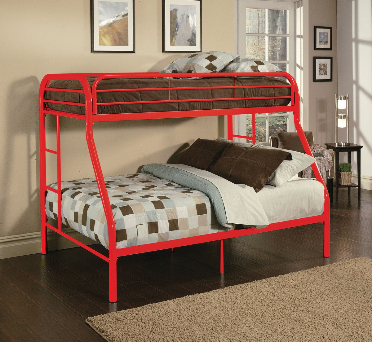 red bunk beds