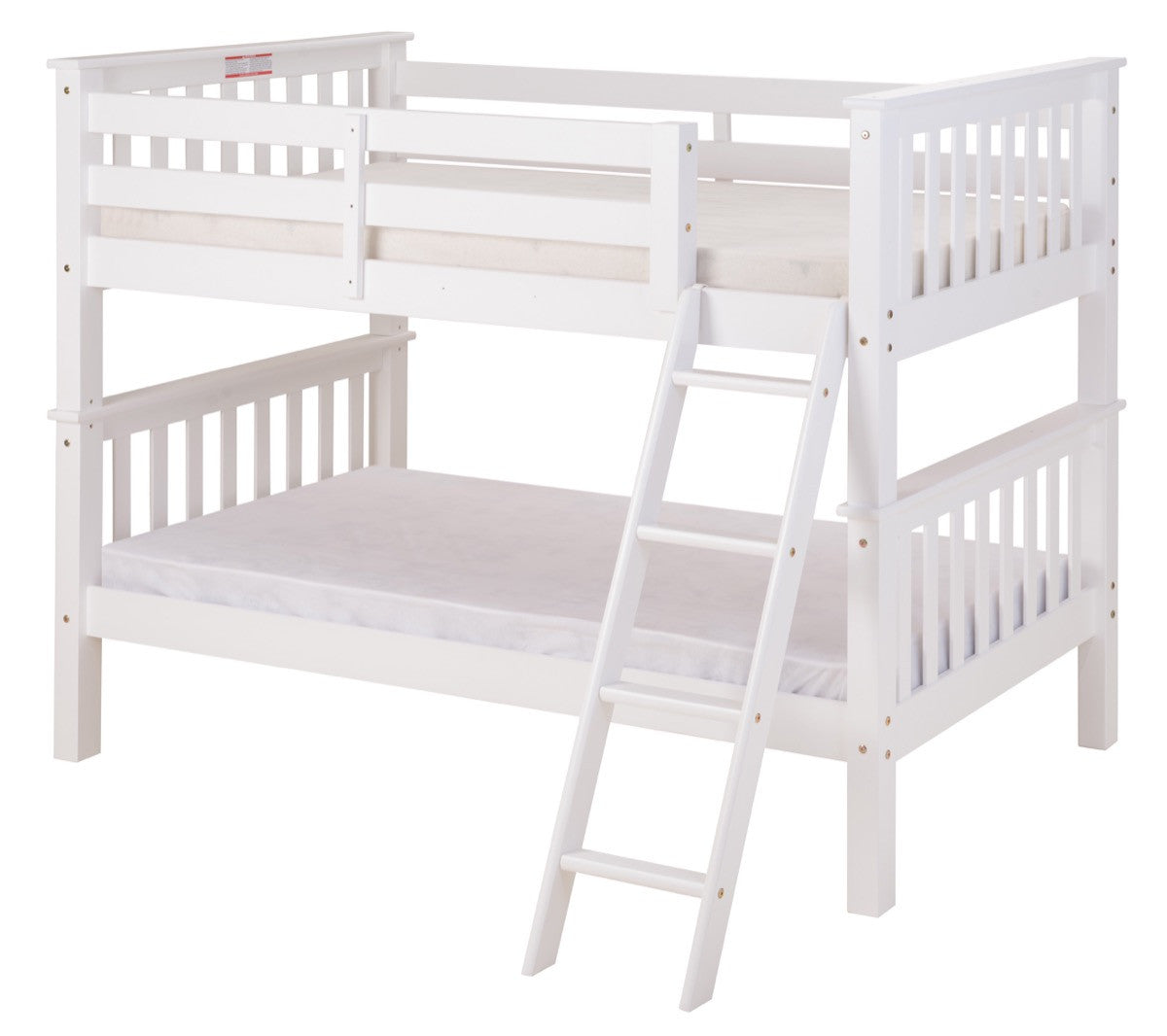 white low bunk beds