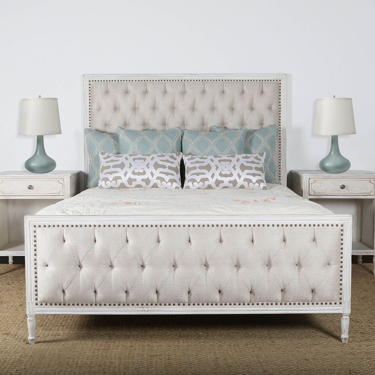 Lennox Design Hannah Tufted Bedroom Set Queen Cognac