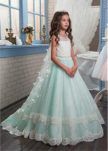 mint green little girl dresses