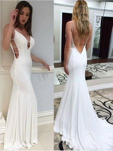 white mermaid prom dress