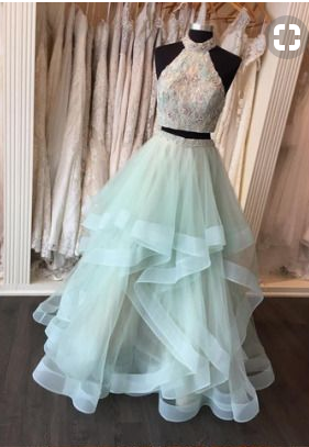 two piece prom dresses,prom dresses for teens,lace prom dresses,beaded prom dresses,PD455840