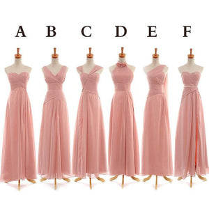 pink long bridesmaid dresses