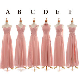 long pink bridesmaid dresses