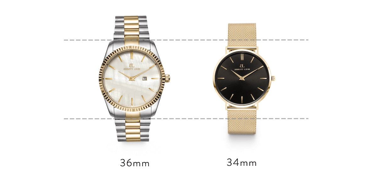 Watch face sizing guide