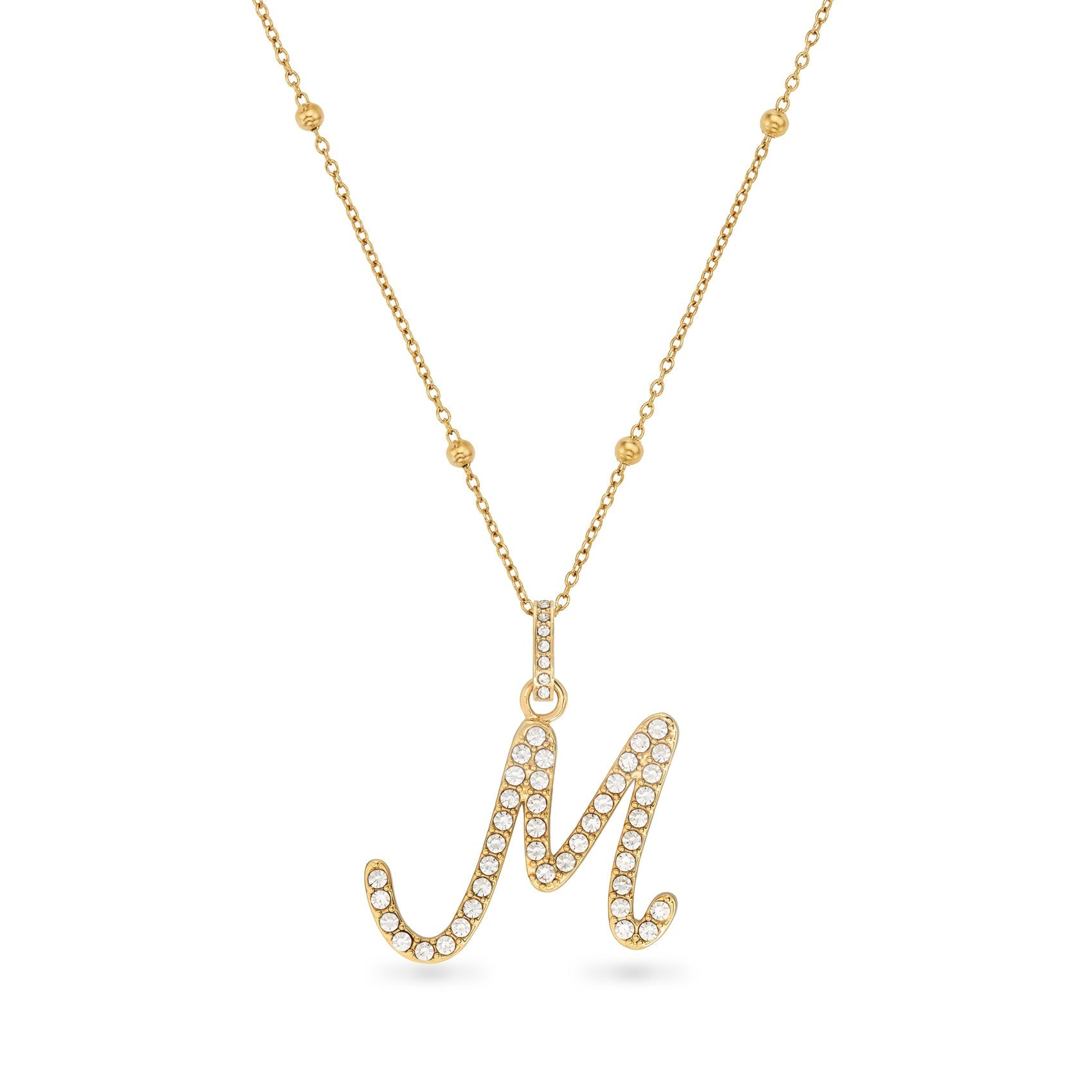 Pavé Initial Necklace (Gold) - Abbott Lyon product image