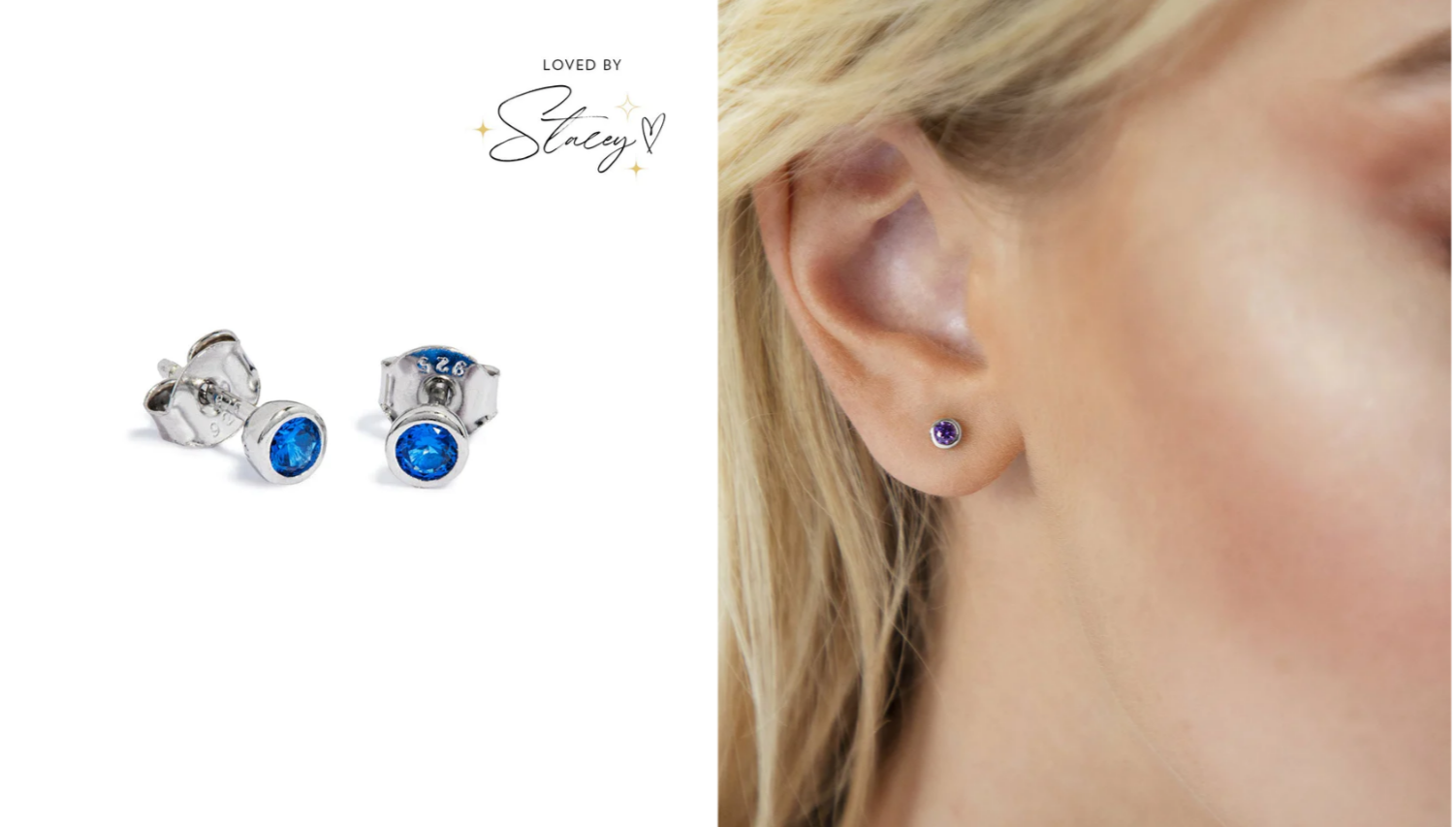 bridal accessories; Stacey Solomon Blue Stud Earrings Abbott Lyon