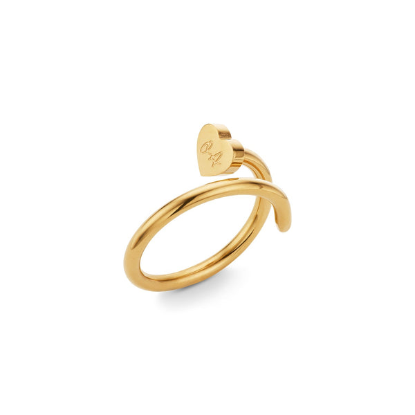 Heart Moonstone Ring - Gold