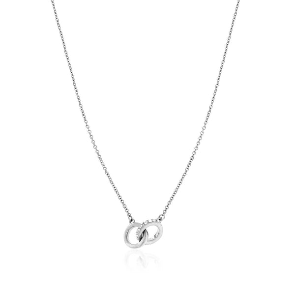 Interlinked Crystal Necklace (Silver)