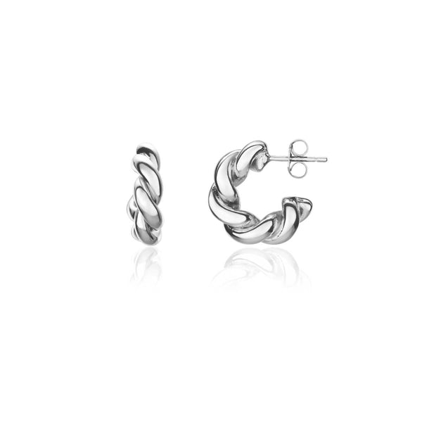 Mini Silver Oxidized Unisex Huggie Hoops