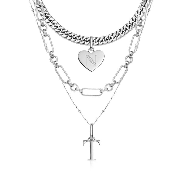 Louis Vuitton Gold Tone Love Letters Timeless Layered Necklace